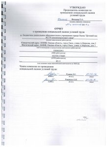 Отчет о проведении спец.оценки БДОУ г.Омска Детский сад № 276 001